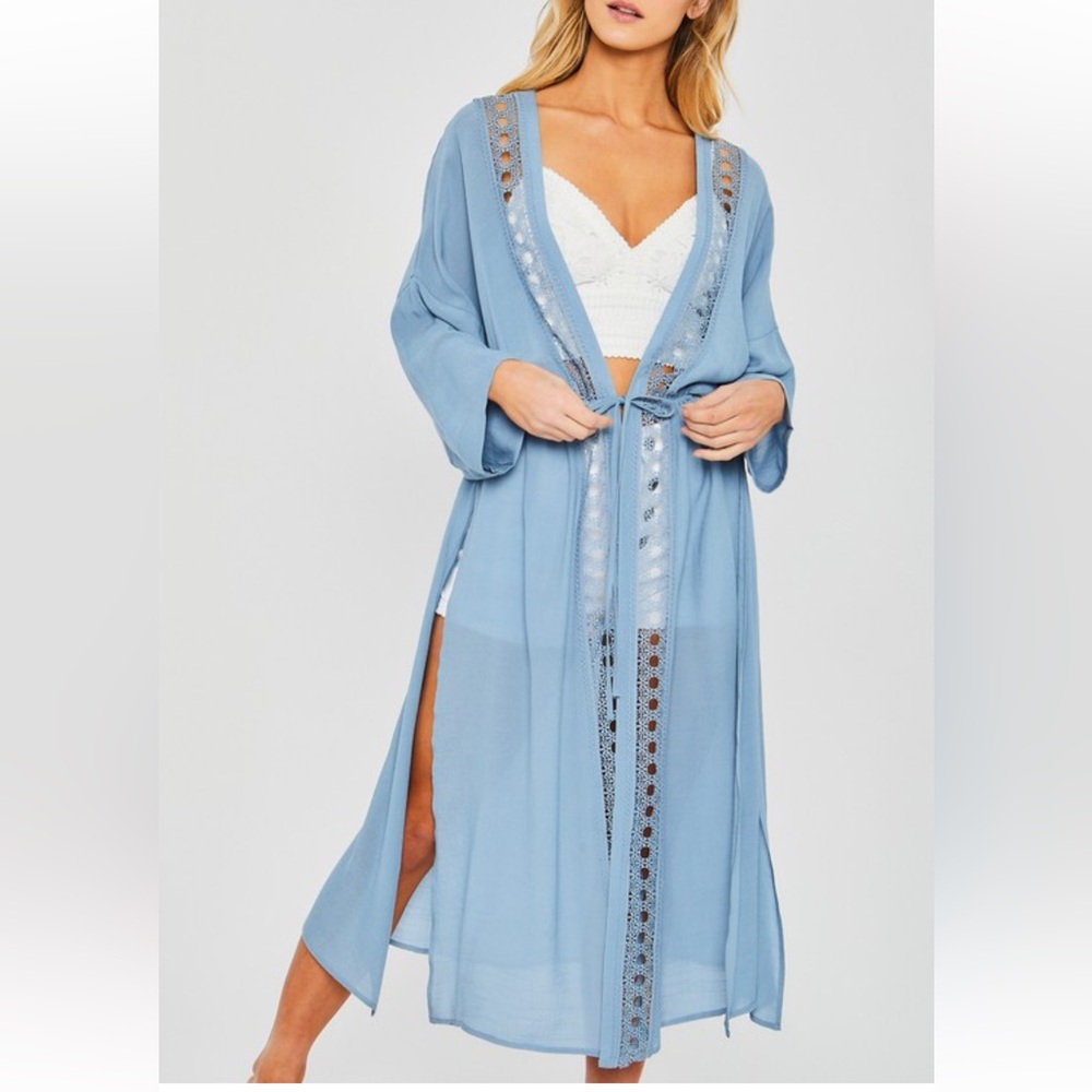 ShopEvelynne Light Blue Kimono Jacket
